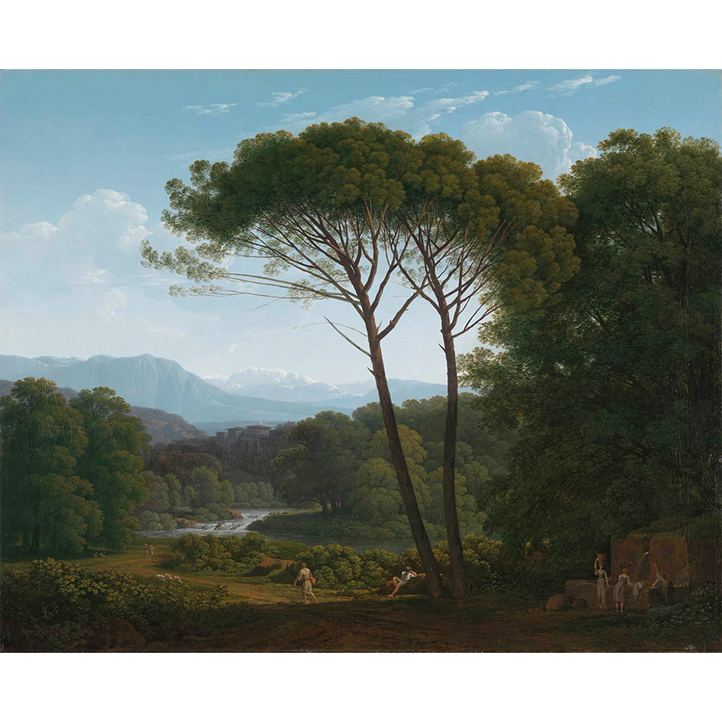 Italianate landscape with pines