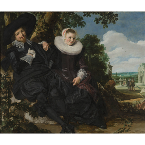 Portrait of a couple, probably Isaac Abrahamsz Massa and Beatrix van der Laen