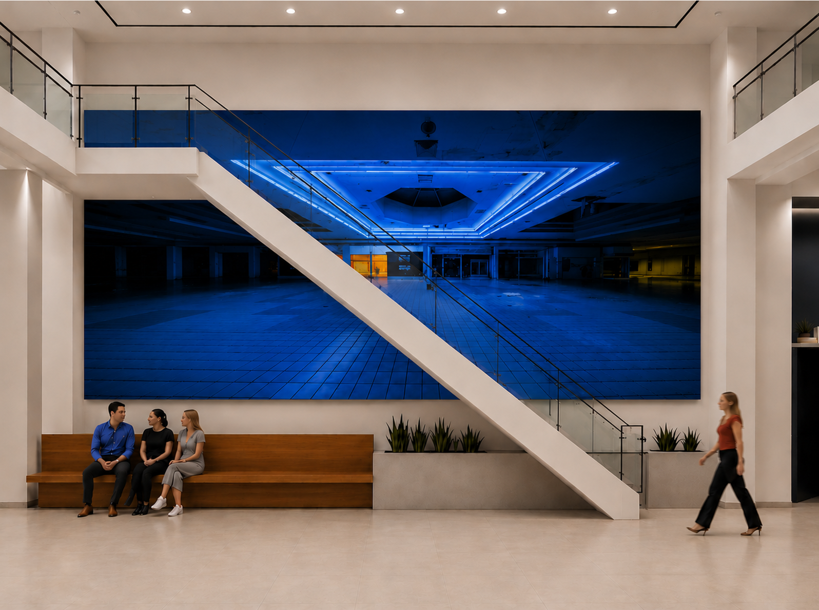 ARTEQUE commercial art program — large-scale art in corporate lobby, hospitality environment